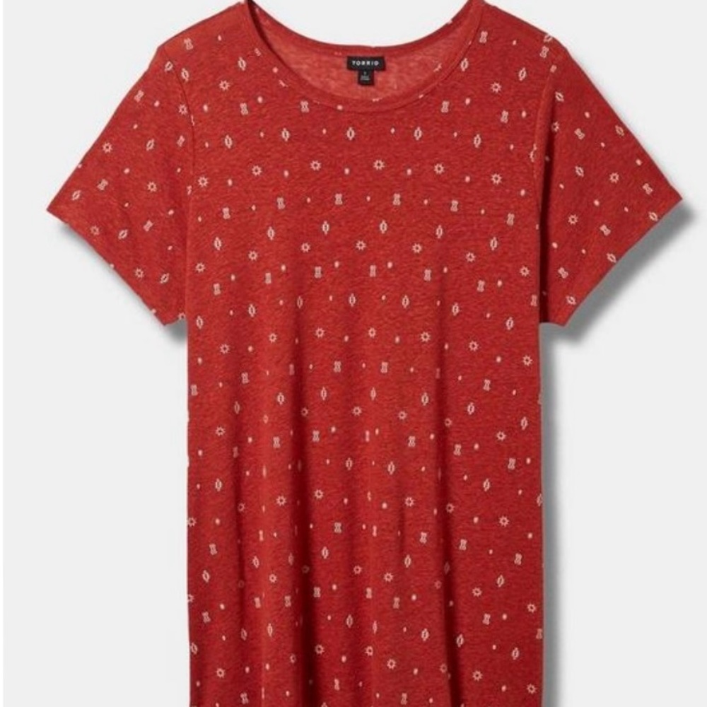 Lightweight Linen Blend Crew Neck Tee